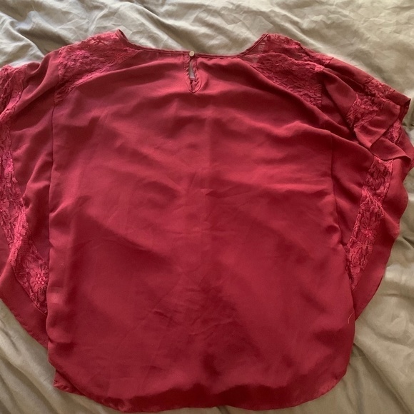 Medium Burgundy Sheer Blouse (710) - Picture 7 of 8